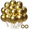 100pcs Metallic Gold Balloons, 12 inch Chrome Gold Latex Party Balloons Helium Quality for Gender Reveal,Birthday Party, Baby Shower,Wedding, Halloween Party Decoration (with Gold Ribbon)